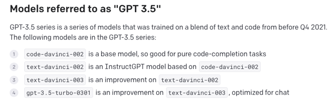 图14 GPT 3.5系列模型